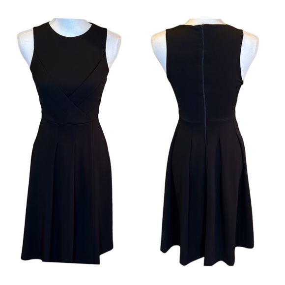 ASOS black dress size 2 sleeveless with criss cross design front w/ full skirt - Picture 1 of 12